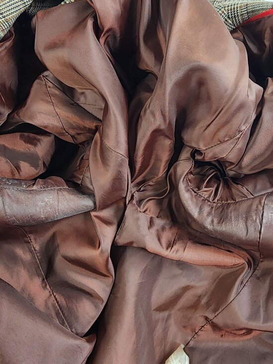 Tommy Hilfiger Women's Blazer Jacket Size 4 Brown Plaid Elbow Patches FLAW - Picture 9 of 16